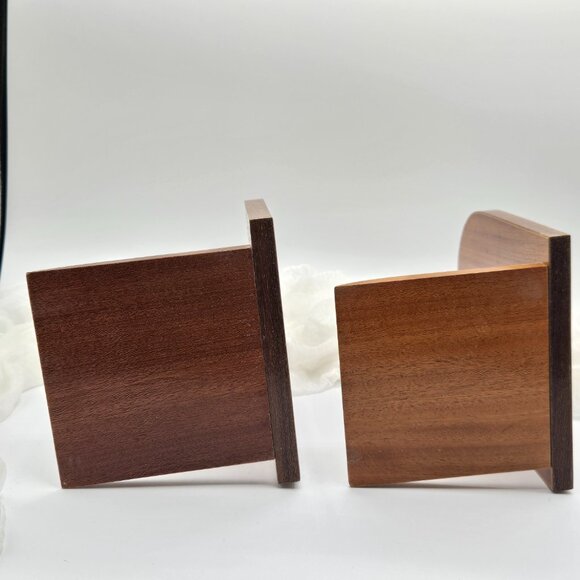 Pair of Vintage Sorrento Marquetry Folding Bookend with Hinges, Inlaid Wood - Picture 5 of 15